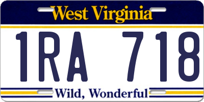 WV license plate 1RA718