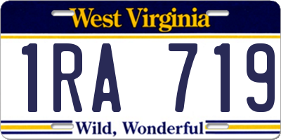 WV license plate 1RA719