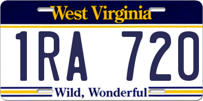 WV license plate 1RA720