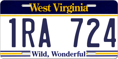 WV license plate 1RA724