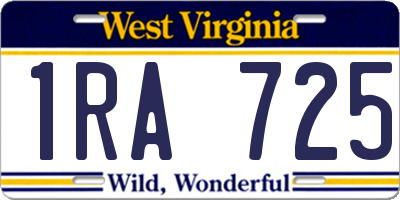 WV license plate 1RA725