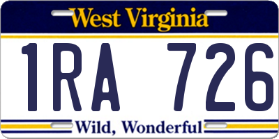 WV license plate 1RA726