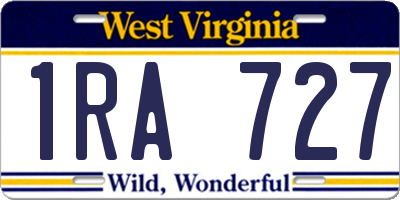 WV license plate 1RA727