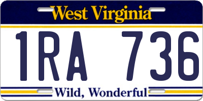 WV license plate 1RA736