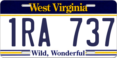 WV license plate 1RA737