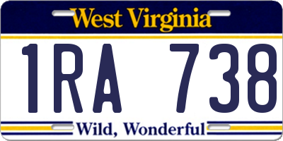 WV license plate 1RA738