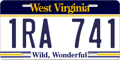 WV license plate 1RA741