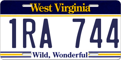 WV license plate 1RA744