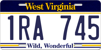 WV license plate 1RA745