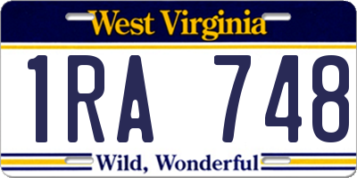 WV license plate 1RA748