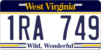 WV license plate 1RA749