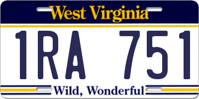 WV license plate 1RA751