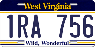 WV license plate 1RA756