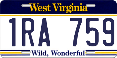 WV license plate 1RA759