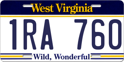 WV license plate 1RA760