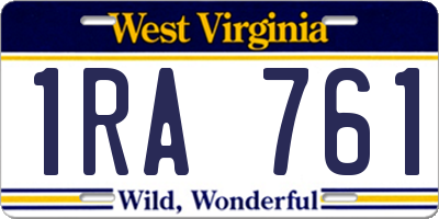 WV license plate 1RA761
