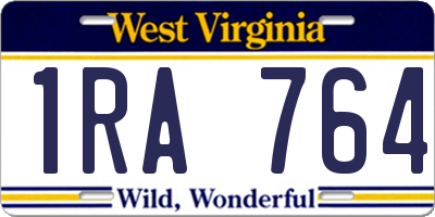 WV license plate 1RA764