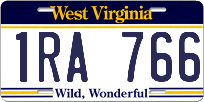 WV license plate 1RA766