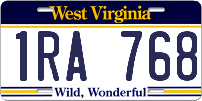 WV license plate 1RA768
