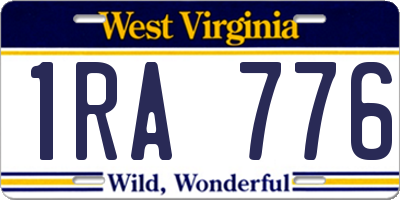 WV license plate 1RA776