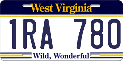 WV license plate 1RA780