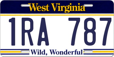 WV license plate 1RA787