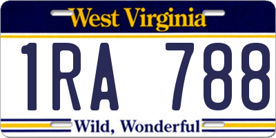 WV license plate 1RA788