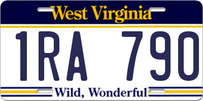 WV license plate 1RA790