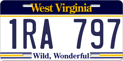 WV license plate 1RA797