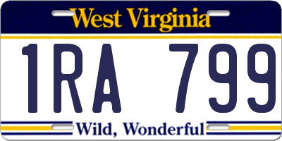 WV license plate 1RA799