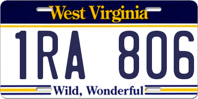 WV license plate 1RA806