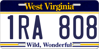WV license plate 1RA808