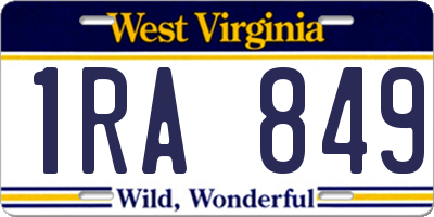 WV license plate 1RA849