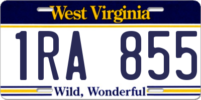 WV license plate 1RA855