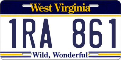 WV license plate 1RA861