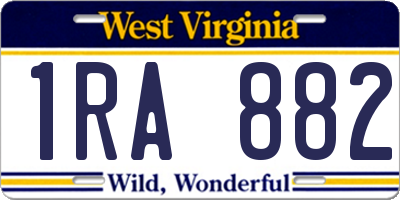 WV license plate 1RA882