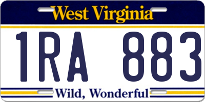 WV license plate 1RA883