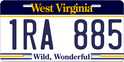 WV license plate 1RA885
