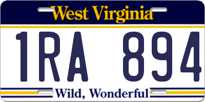WV license plate 1RA894
