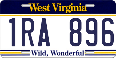 WV license plate 1RA896