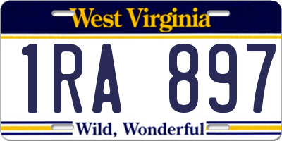 WV license plate 1RA897