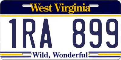 WV license plate 1RA899
