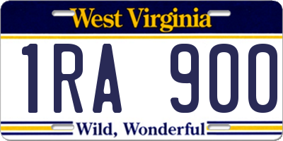 WV license plate 1RA900