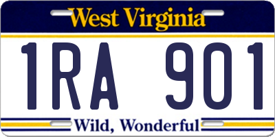 WV license plate 1RA901