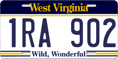 WV license plate 1RA902