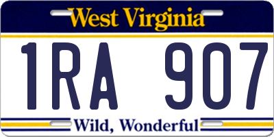 WV license plate 1RA907