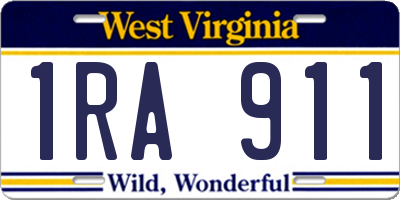 WV license plate 1RA911