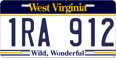 WV license plate 1RA912