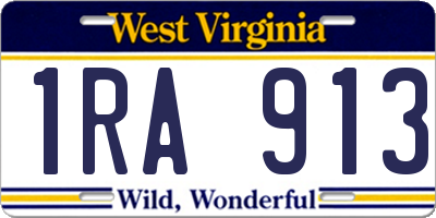 WV license plate 1RA913
