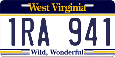 WV license plate 1RA941